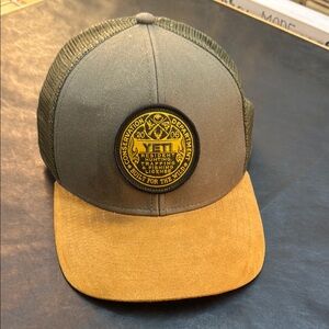 Yeti Green and Tan Trucker Hat with Structured Front